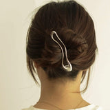 Nar'sha Long Metal Hair Claw Clip Silver