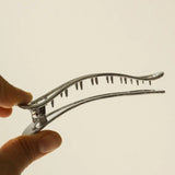 Nar'sha Long Metal Hair Claw Clip Silver