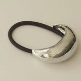 Nar'sha Narrow Crescent Metal Cuff Hair Tie Silver