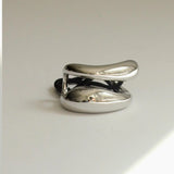 Nar'sha Wide Sculptured Metal Ponytail Hair Tie Silver