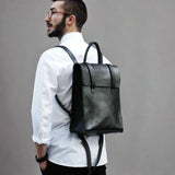 T + K Artisan Leather Backpack Bowie In Black