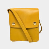 T + K Artisan Yellow Small Leather Crossbody Bag with Pop Closure