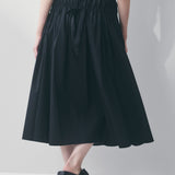 Fog Linen Silk/Cotton Nisha Drawstring Skirt - Noir was £265