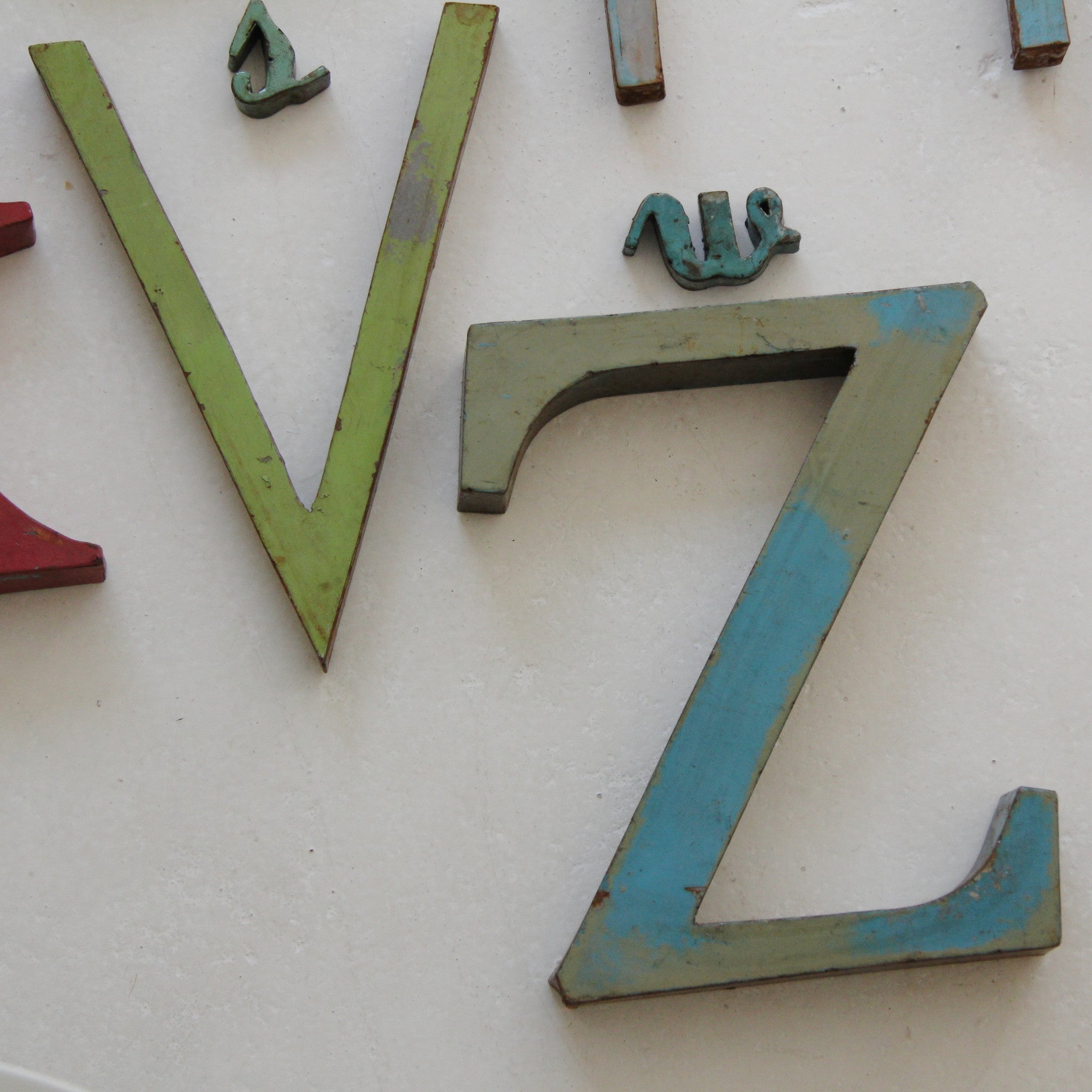 Vintage French metal letters full alphabet medium - Tea and Kate