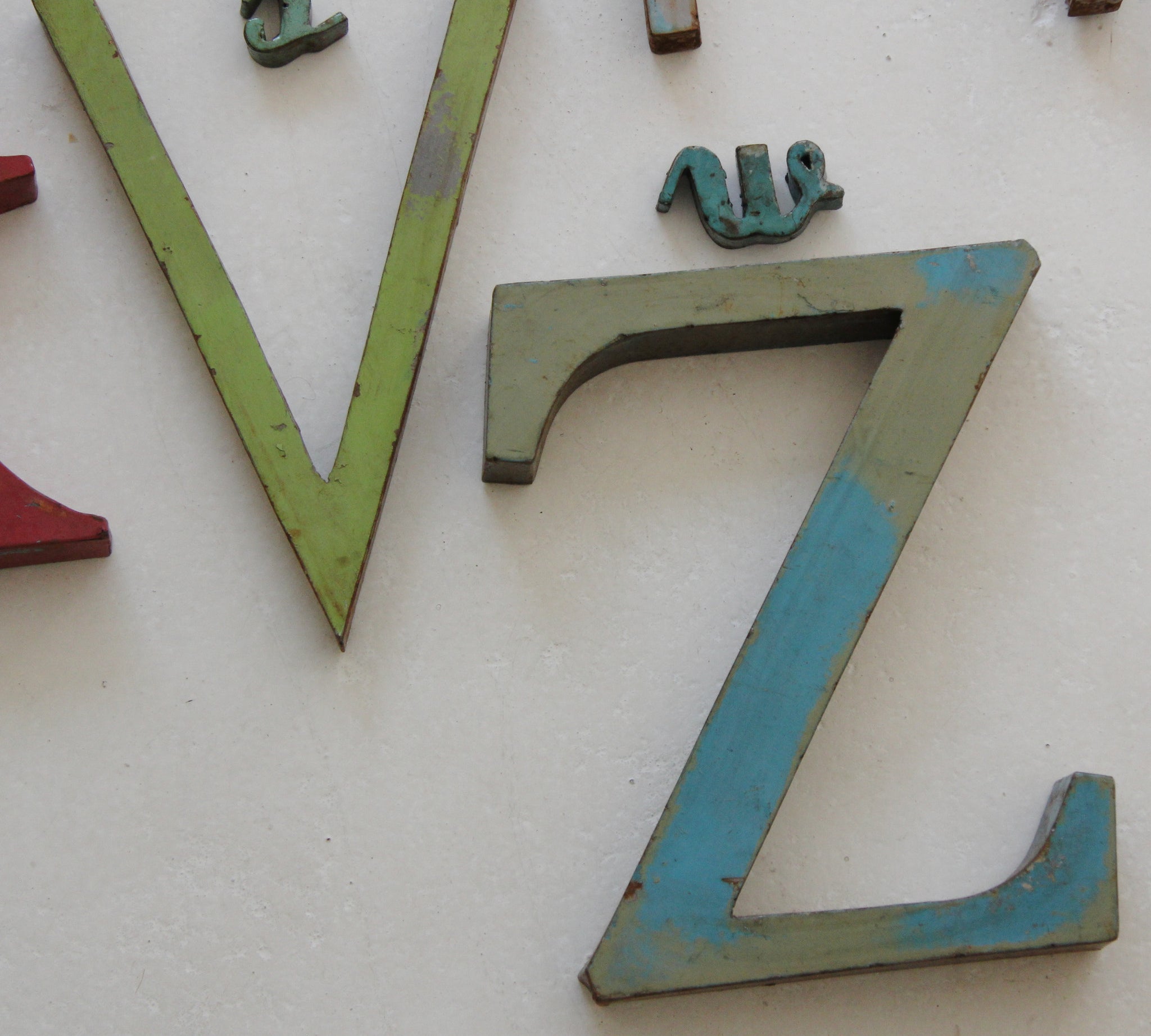 Vintage French metal letters large was £28 - Tea and Kate