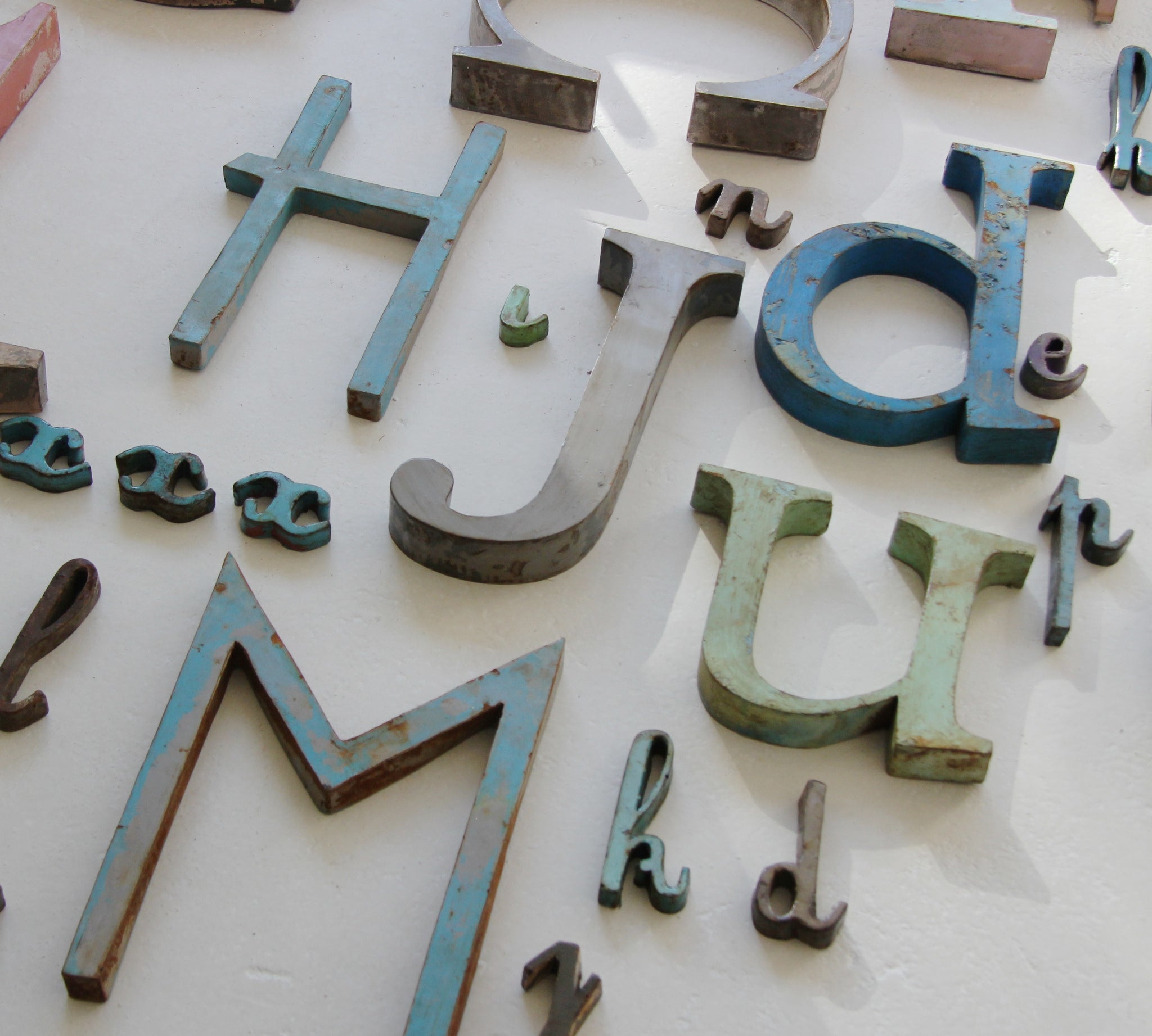 Vintage French metal letters medium was £16 - Tea and Kate