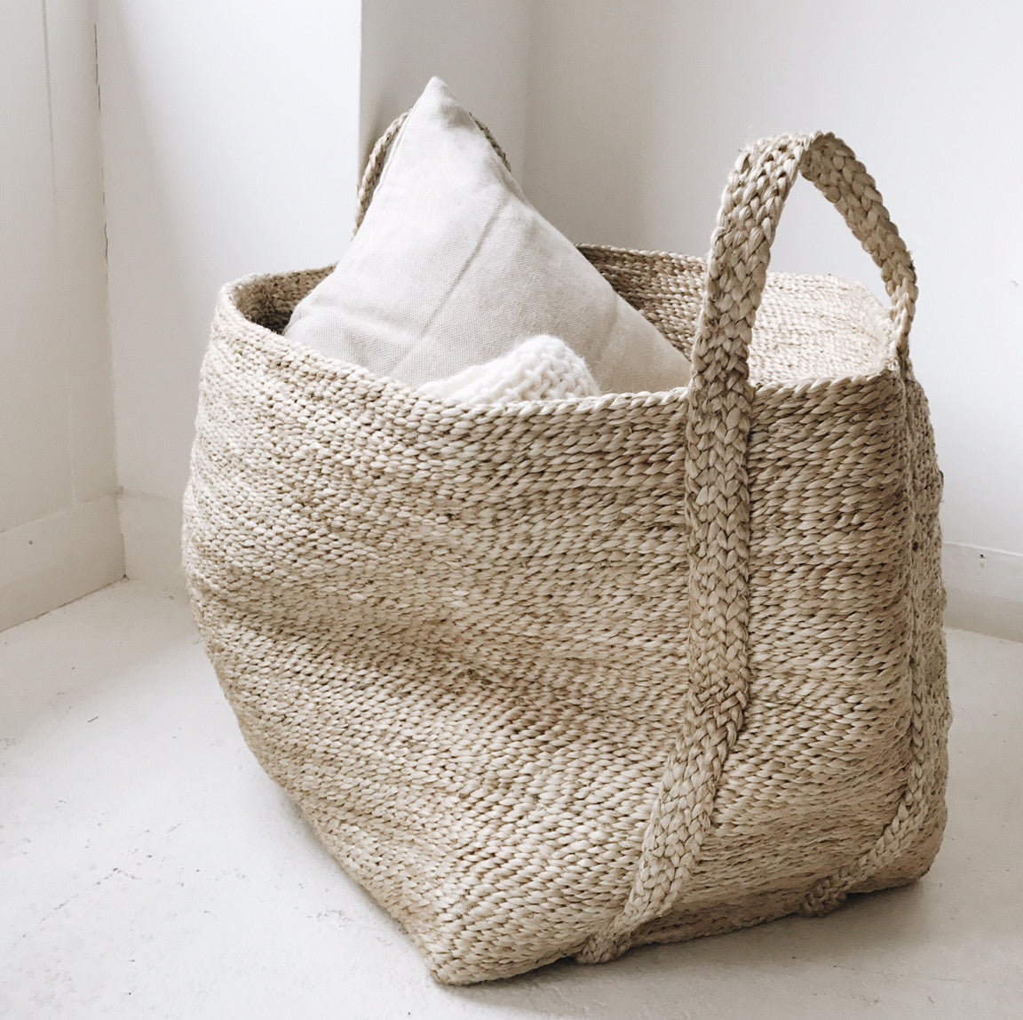 Swedish Large Natural Jute Basket - Tea and Kate