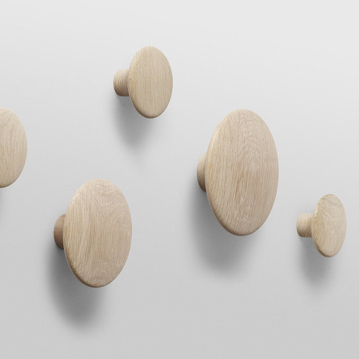 Set of Natural Oak Dot Hooks - Tea and Kate