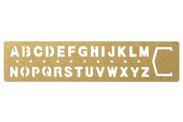 Traveler's Company brass stencil book mark - alphabet - Tea and Kate