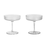 Ferm Living Ripple Champagne Saucers - Set Of 2 Clear