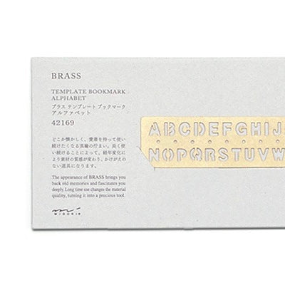 Traveler's Company brass stencil book mark - alphabet - Tea and Kate