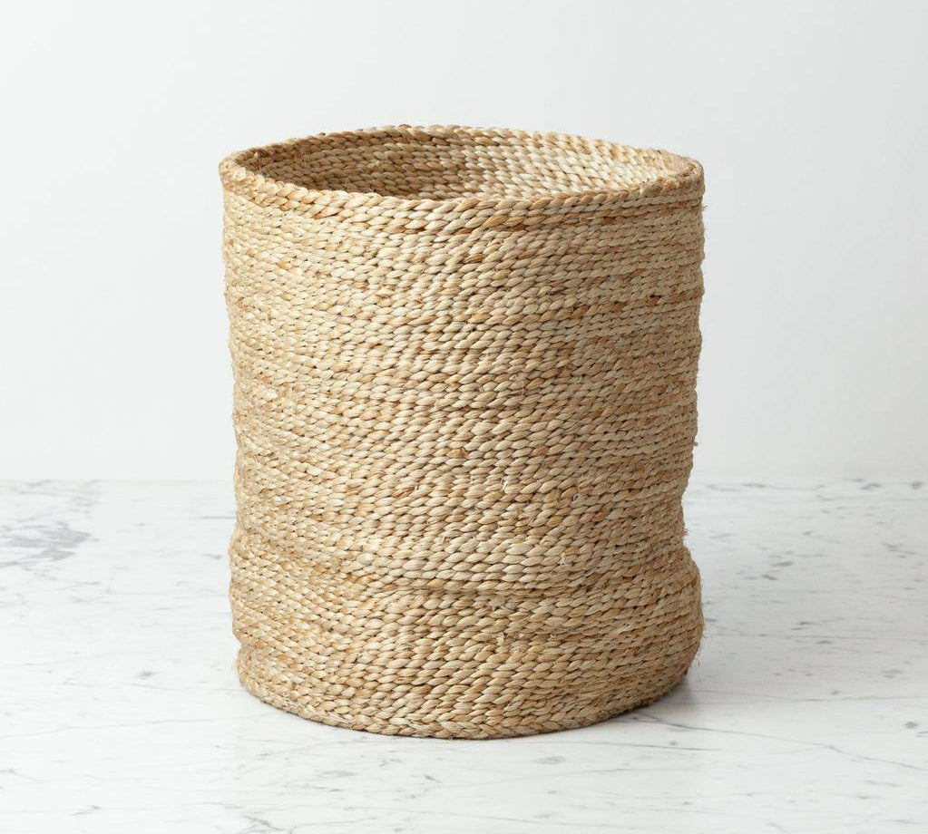 Swedish natural jute simple cylinder storage basket - Tea and Kate