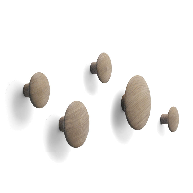 Set of Natural Oak Dot Hooks - Tea and Kate