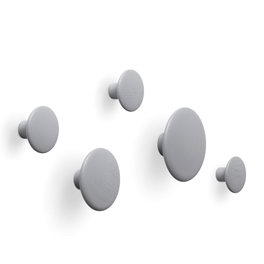 Muuto Set of Grey Dots Coat Hooks - Tea and Kate