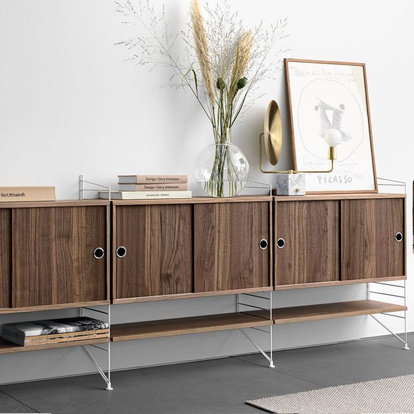 String Shelving Walnut Sideboard
